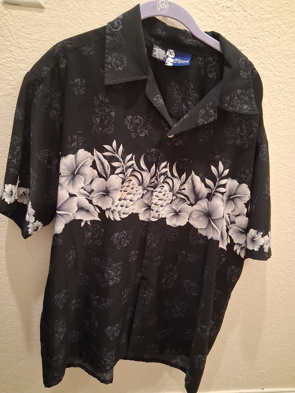 Bullhead Black Hawaiian Floral Camp Shirt
